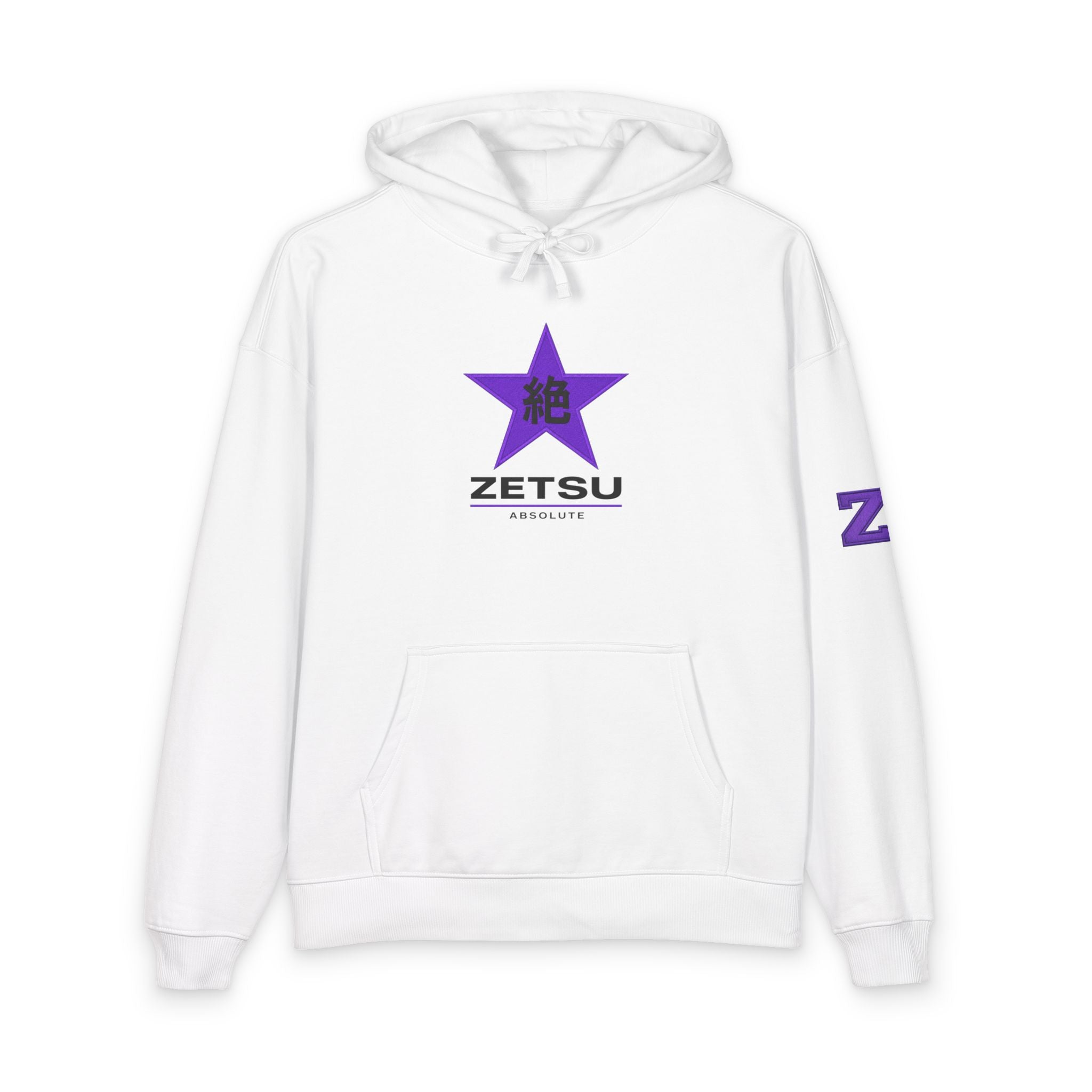 Zetsu Star Logo Hoodie — Minimal Purple Graphic Organic Relaxed Hoodie