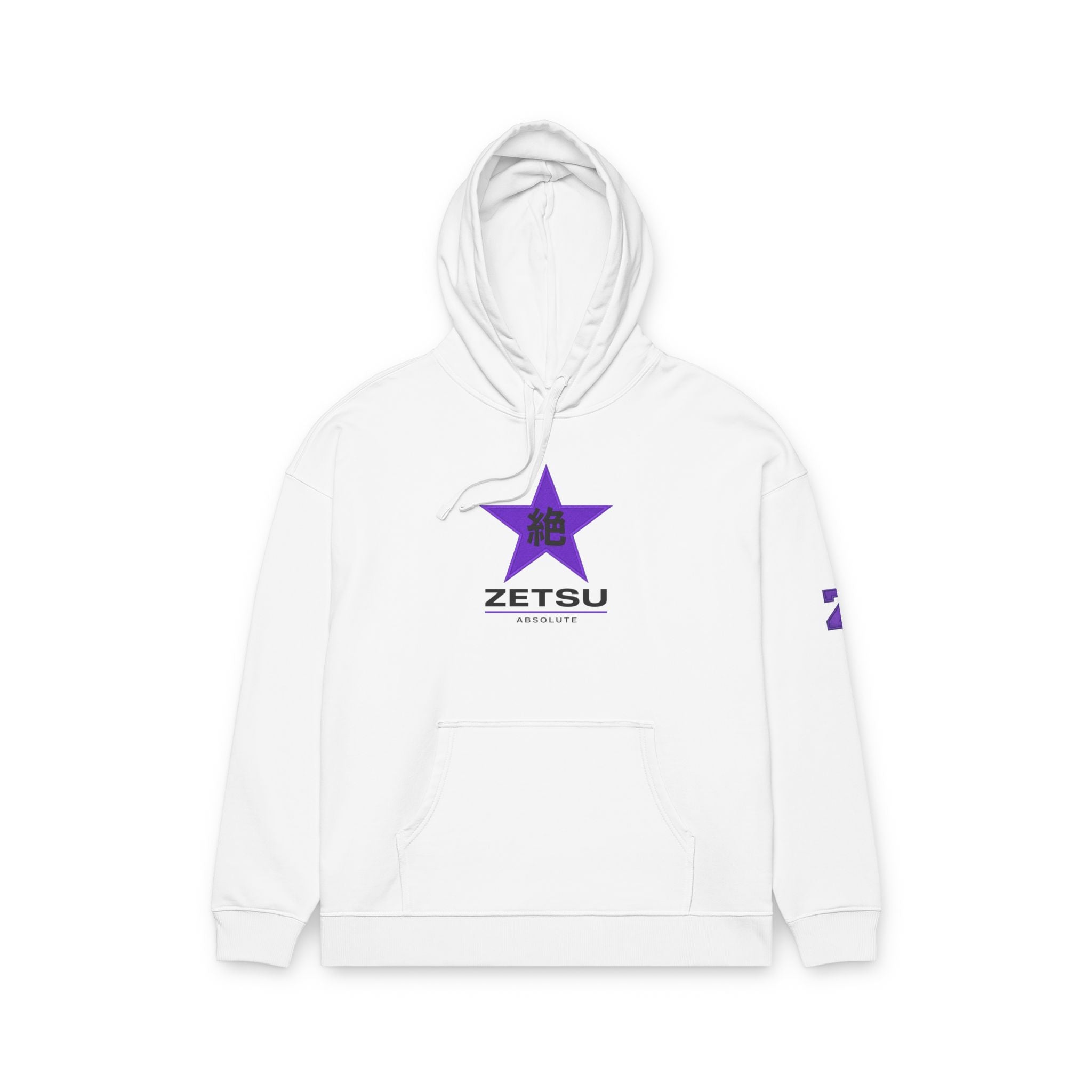 Zetsu Star Logo Hoodie — Minimal Purple Graphic Organic Relaxed Hoodie