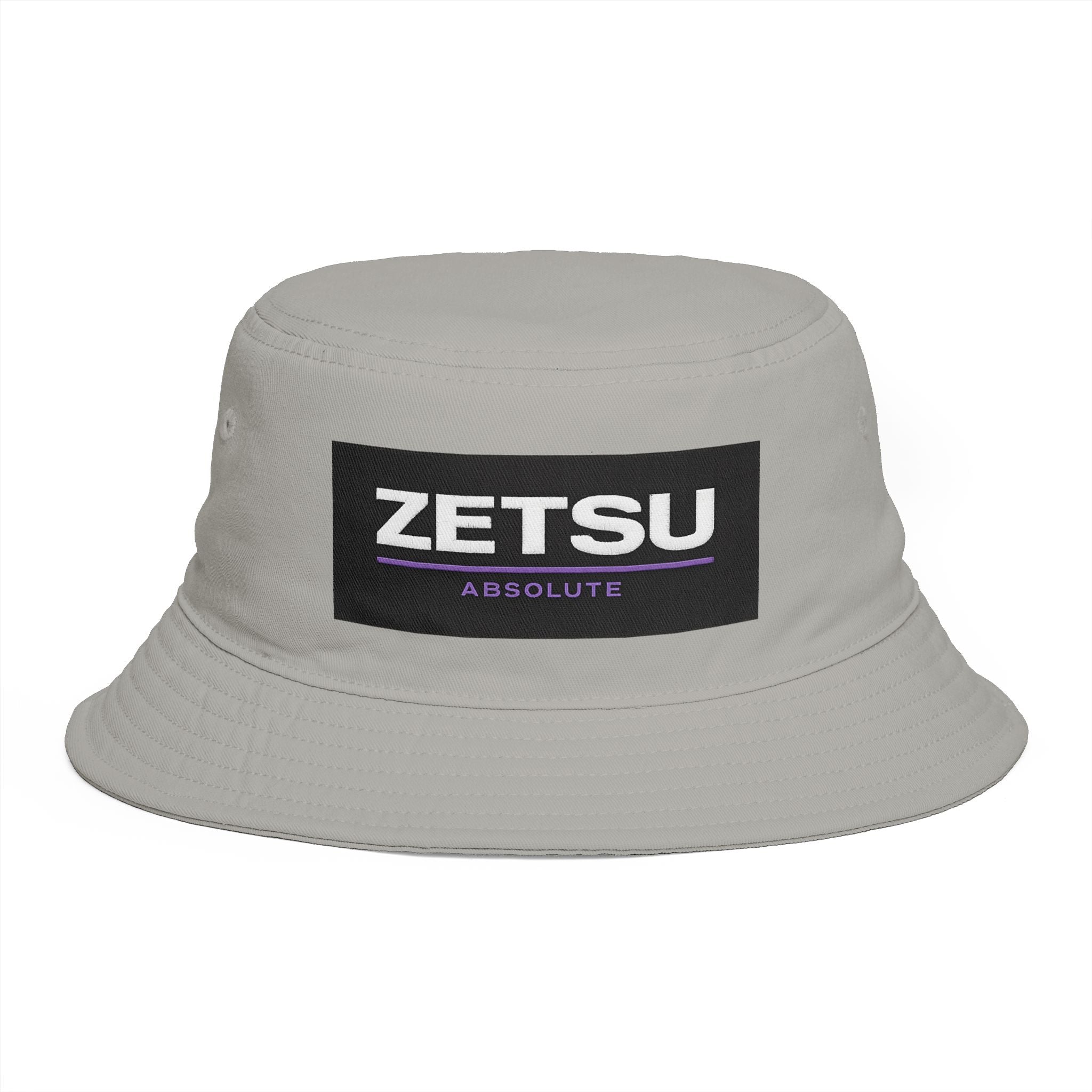 ZETSU Absolute Embroidered Bucket Hat — Black Streetwear Sun Hat