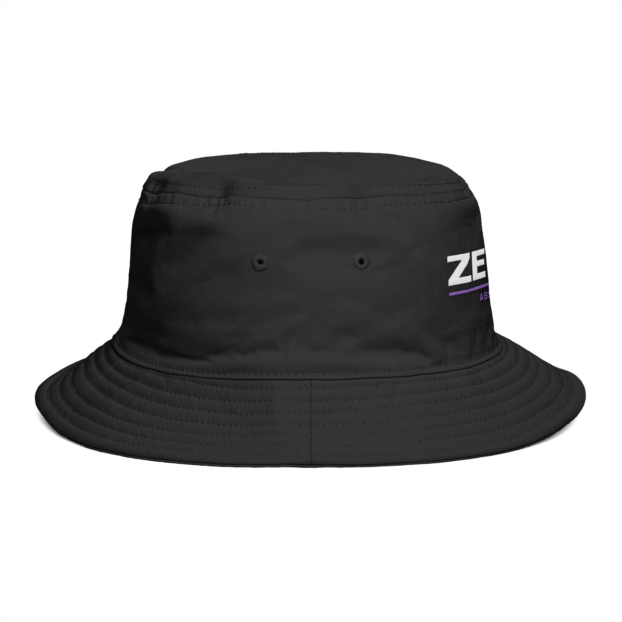 ZETSU Absolute Embroidered Bucket Hat — Black Streetwear Sun Hat