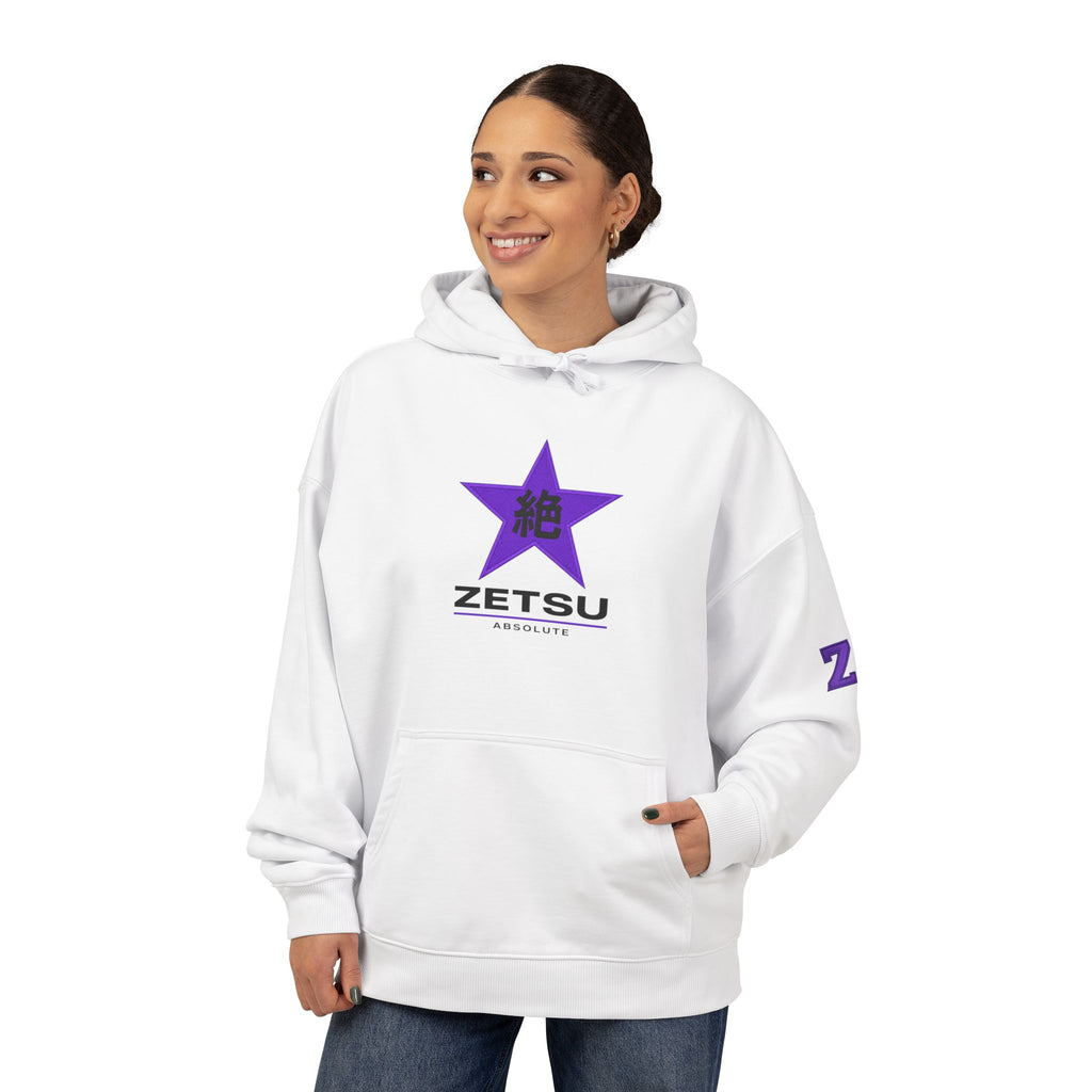 Zetsu Star Logo Hoodie — Minimal Purple Graphic Organic Relaxed Hoodie