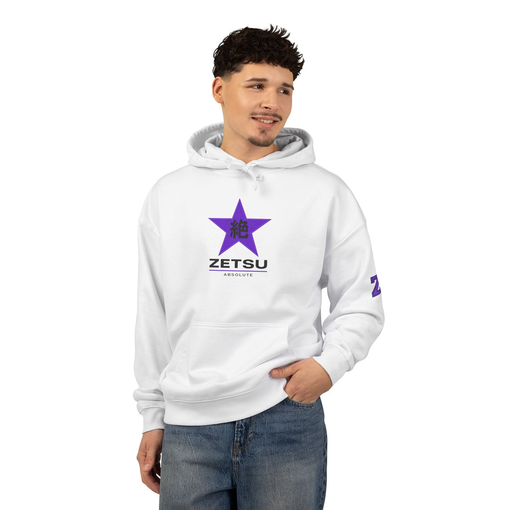 Zetsu Star Logo Hoodie — Minimal Purple Graphic Organic Relaxed Hoodie